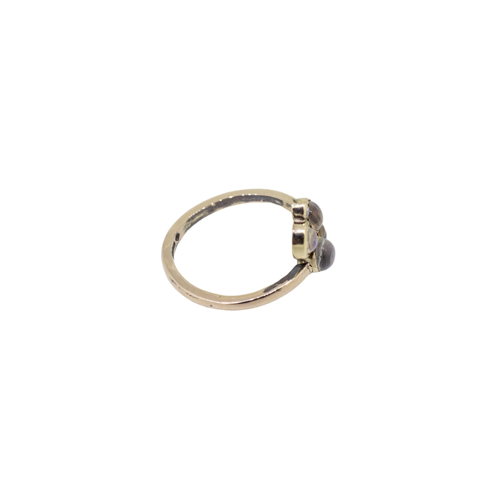 9ct Gold Moonstone & Diamond Bubble Ring