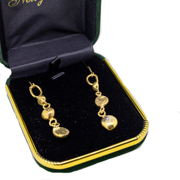 Sterling Silver Gold-Plated Pebble Earrings