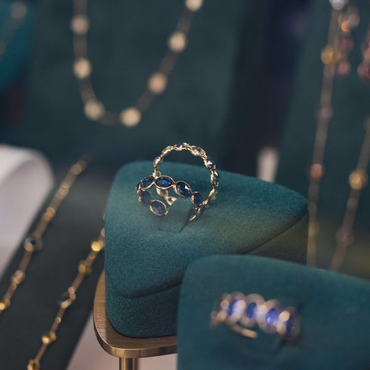 18ct Gold Blue Sapphire Eternity Ring