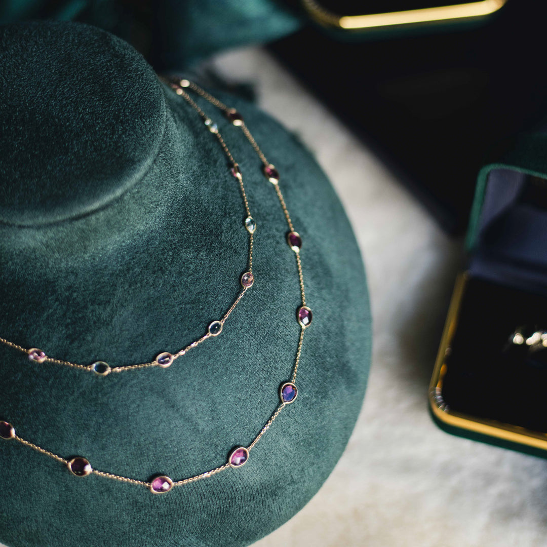 18ct Gold Pink Tourmaline Necklace