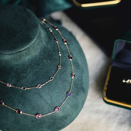 18ct Gold Pink Tourmaline Necklace