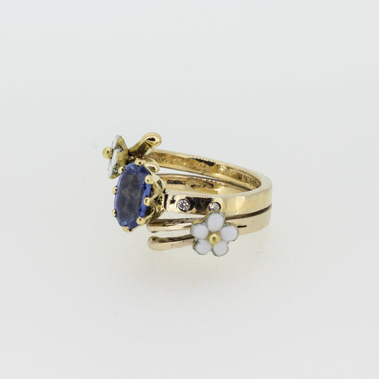 Sapphire Ring with Daisys