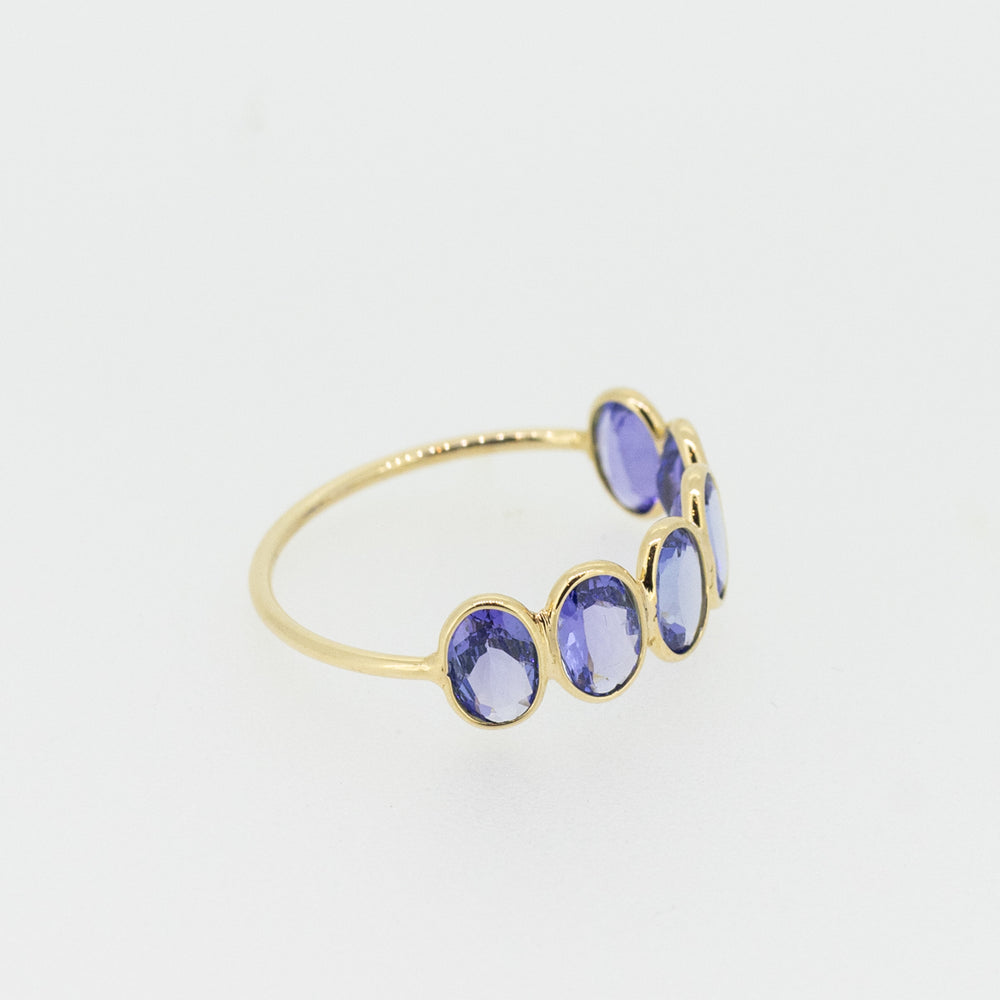 Light Blue Tanzanite Half Eternity Ring