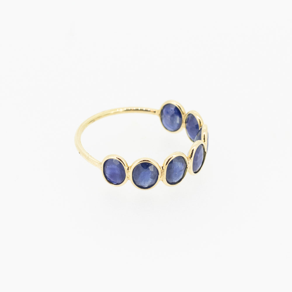 Navy Sapphire Half Eternity Ring