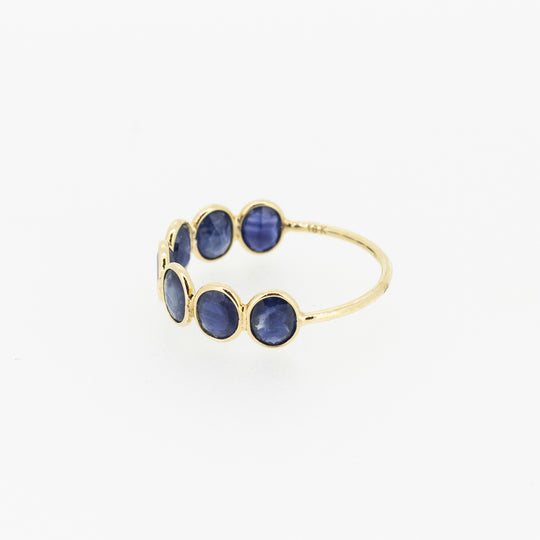 Navy Sapphire Half Eternity Ring