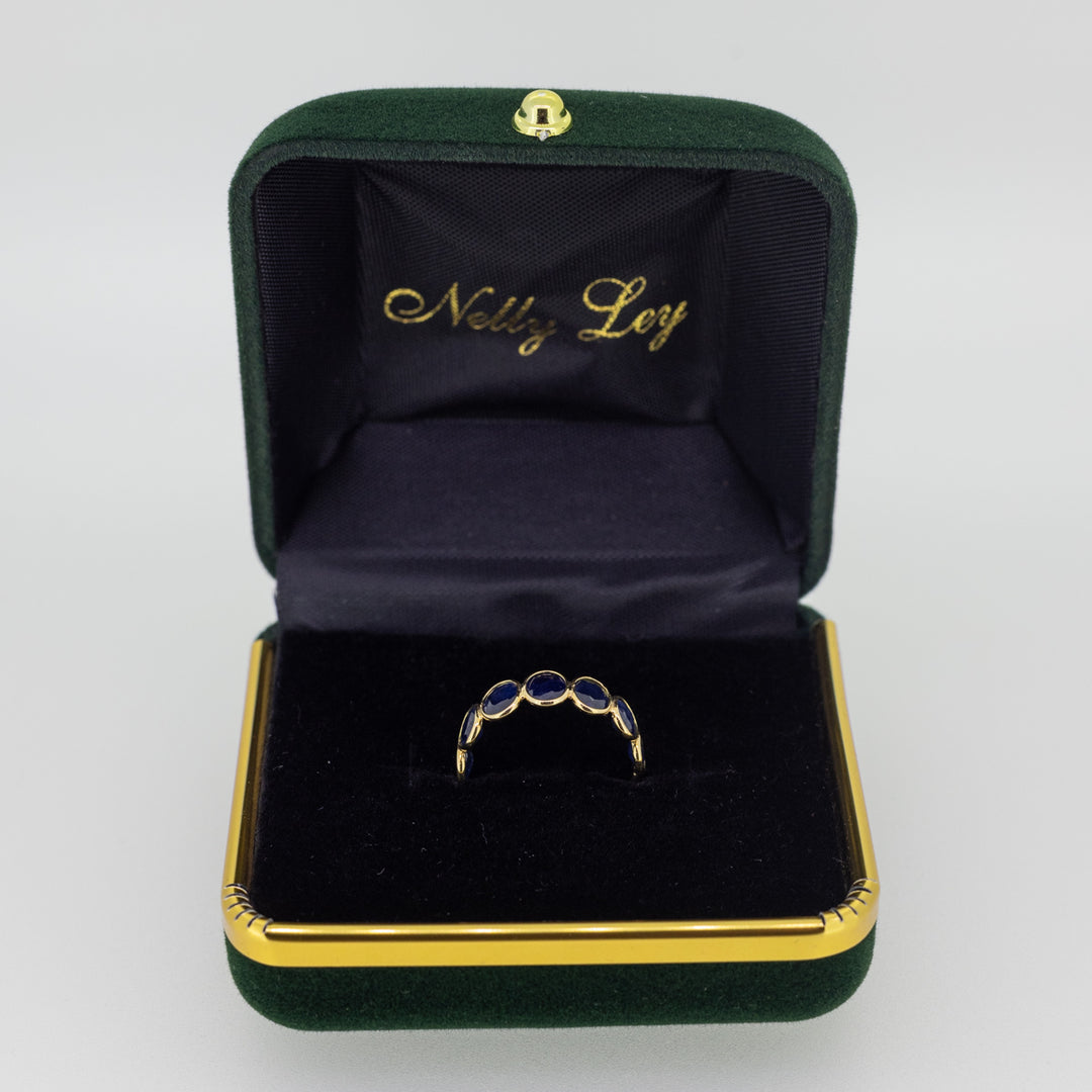 Navy Sapphire Half Eternity Ring