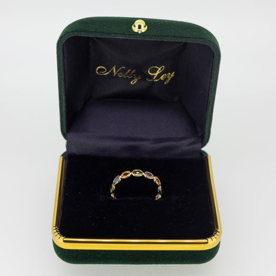 18ct Gold Rainbow Sapphire Ring