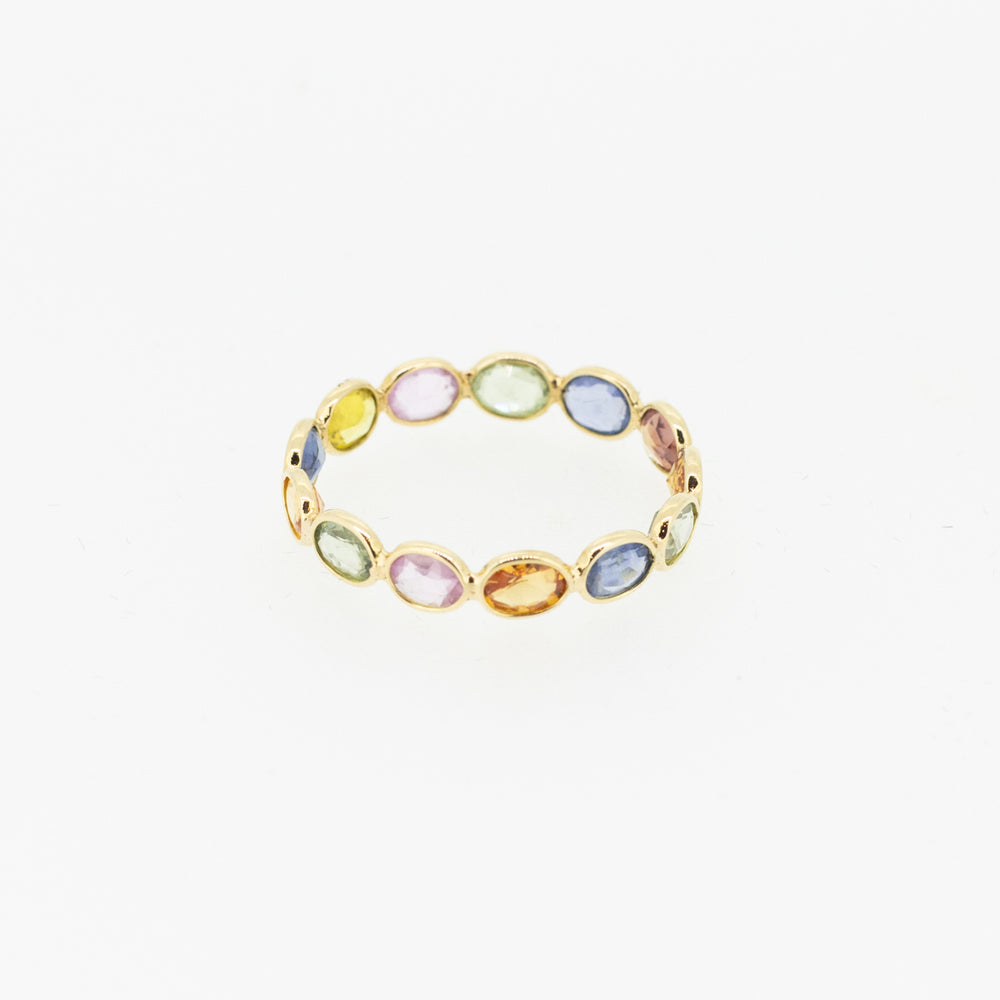 18ct Gold Rainbow Sapphire Ring