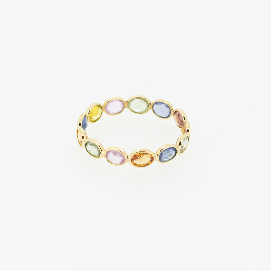 18ct Gold Rainbow Sapphire Ring