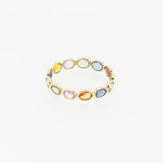 18ct Gold Rainbow Sapphire Ring