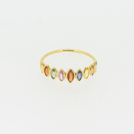 Rainbow Sapphire 18ct Gold Ring