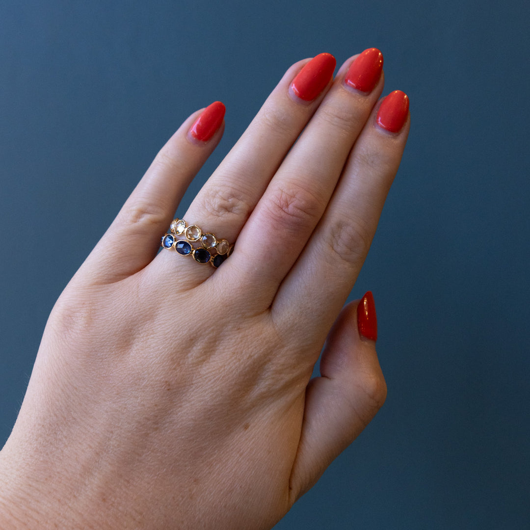 18ct Gold Clear Sapphire Eternity Ring