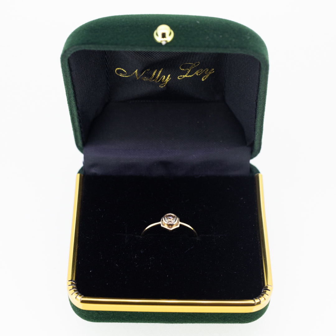 9ct White Gold Hexagon Diamond Ring