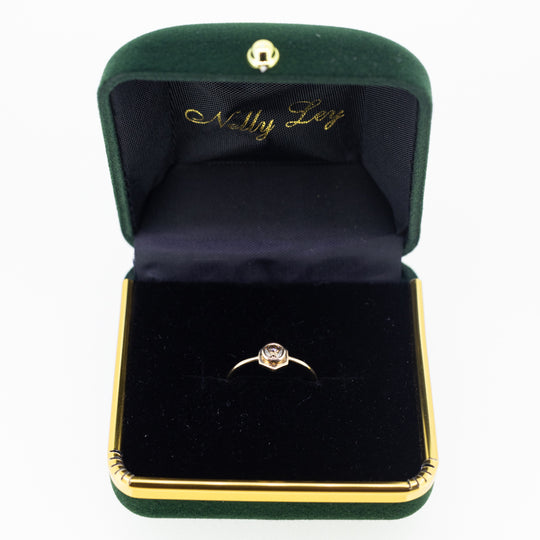 9ct White Gold Hexagon Diamond Ring