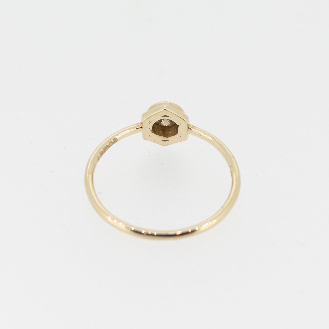 9ct White Gold Hexagon Diamond Ring