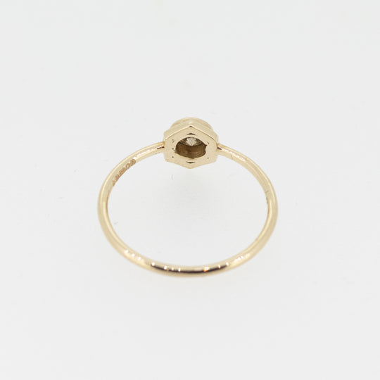 9ct White Gold Hexagon Diamond Ring