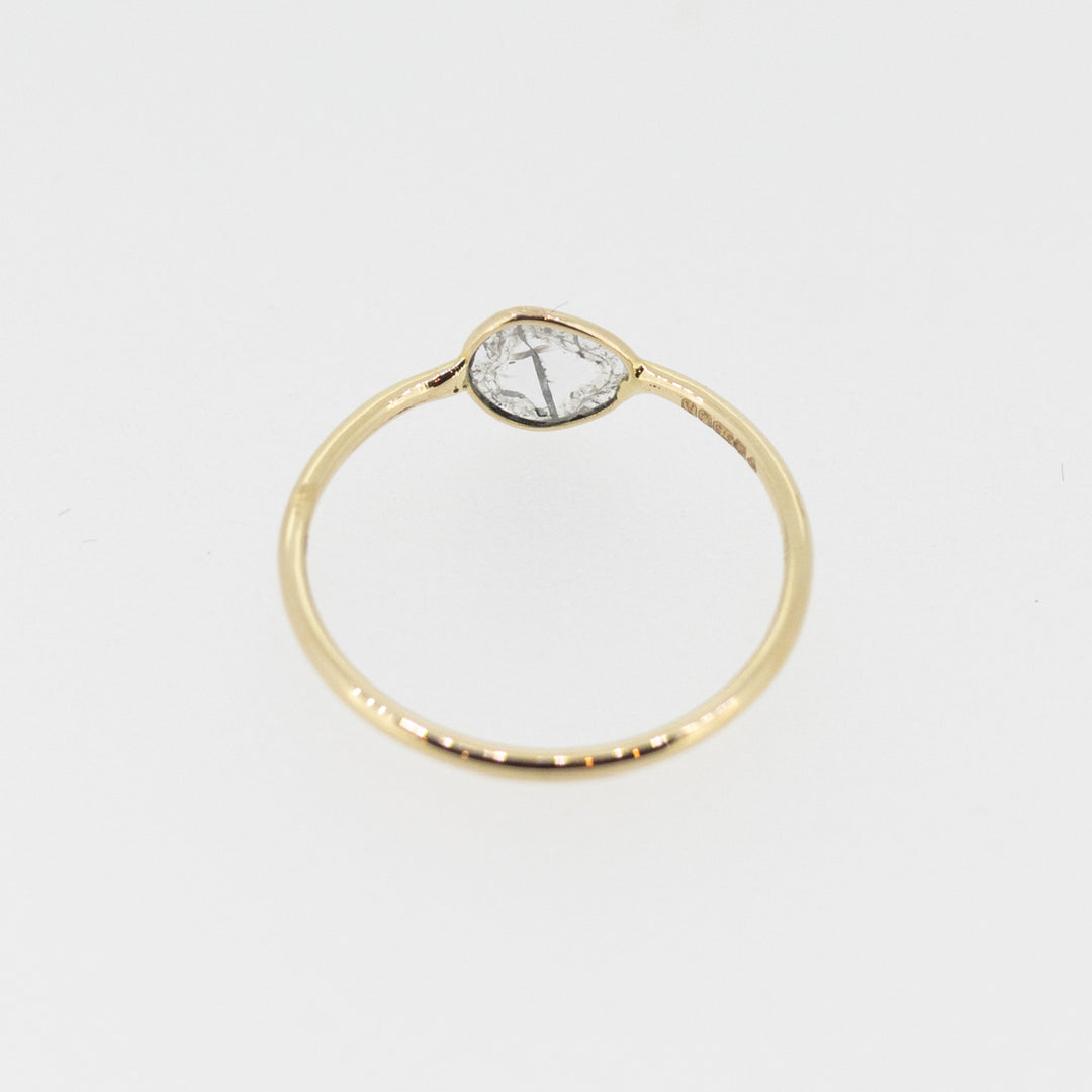9ct Gold Single Sliced Diamond Ring