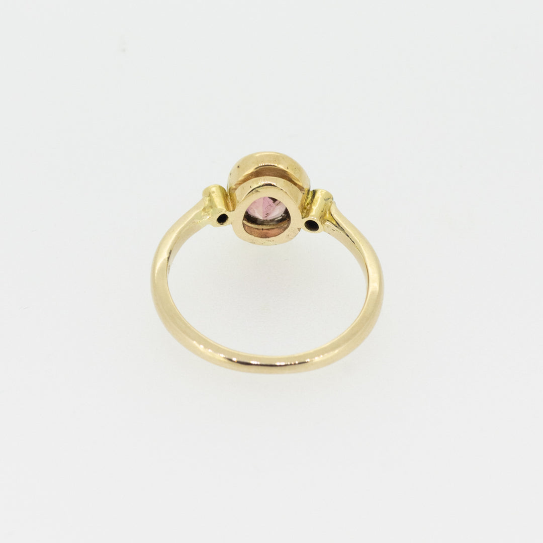 14ct Pink Tourmaline Ring with Diamonds