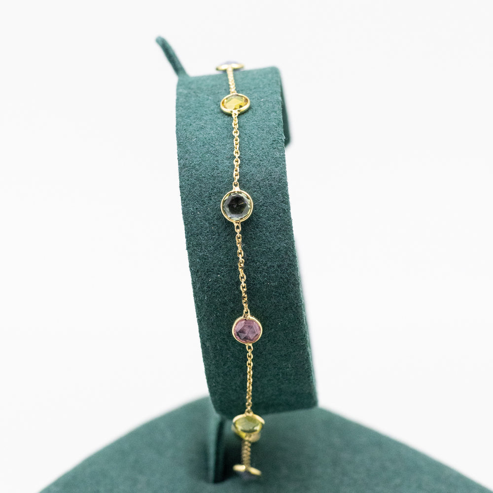 18ct Gold Multi-Coloured Sapphire Bracelet