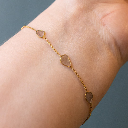 18ct Gold Sliced Diamonds Bracelet