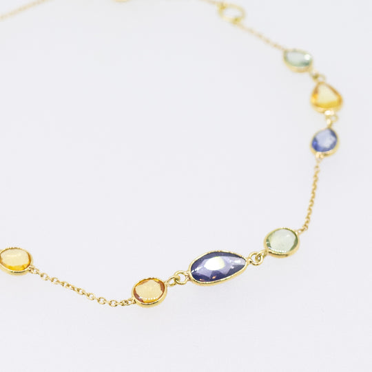 18ct Gold Rainbow-Sapphire Bracelet