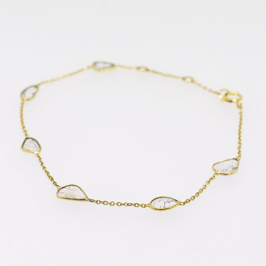 18ct Gold Sliced Diamonds Bracelet