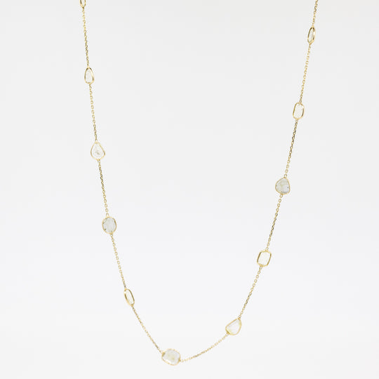 18ct Gold Sliced Diamond Necklace (18 inch)