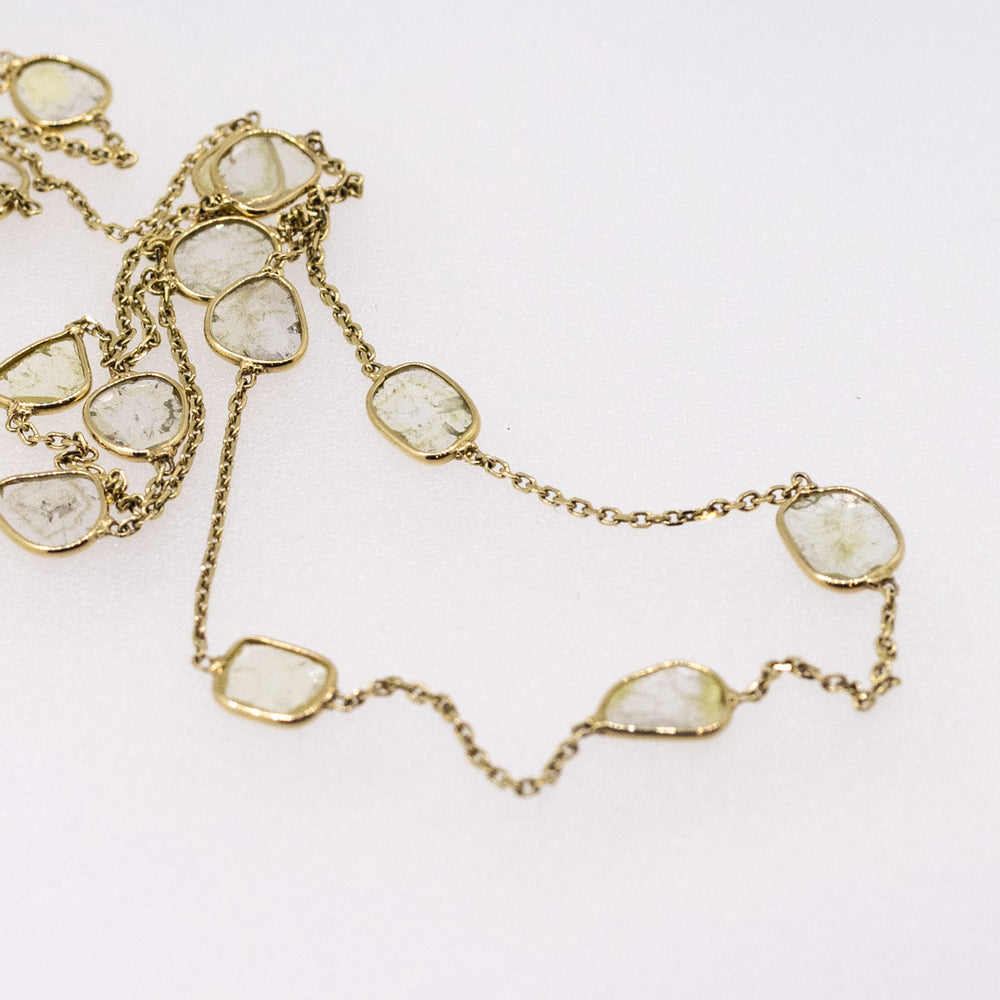18ct Gold Sliced Diamond Necklace (16 inch)