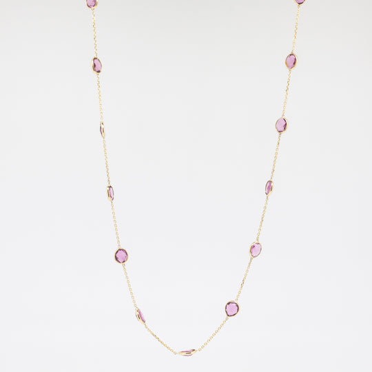 18ct Gold Pink Tourmaline Necklace