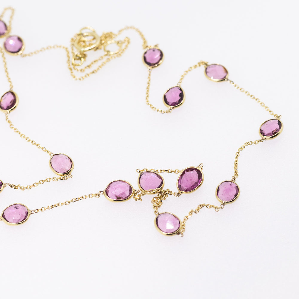 18ct Gold Pink Tourmaline Necklace