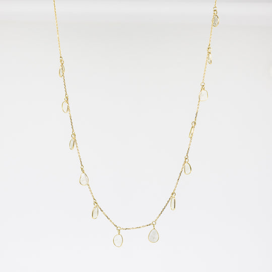 18ct Gold Sliced Diamond Necklace