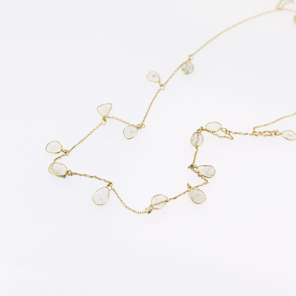 18ct Gold Sliced Diamond Necklace