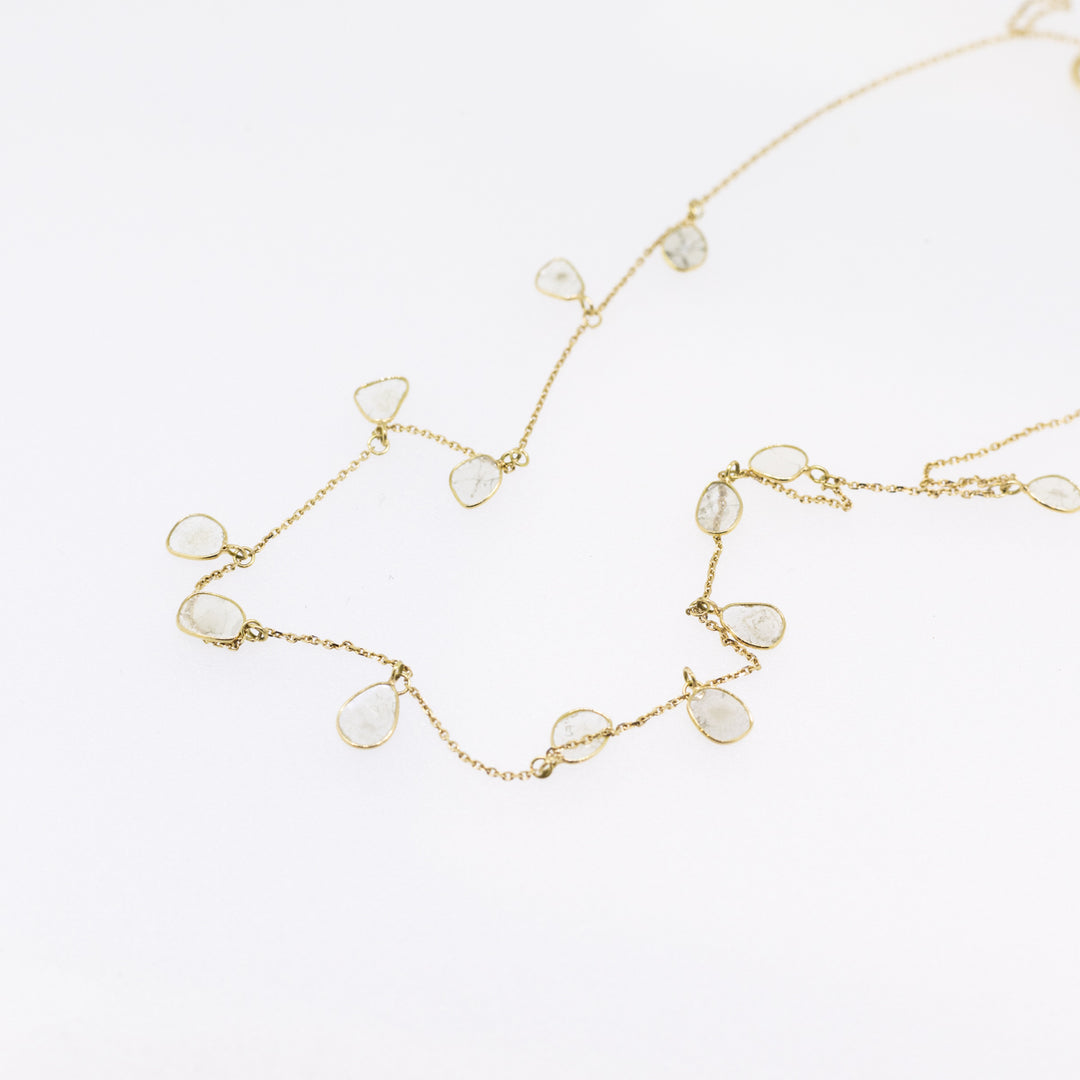 18ct Gold Sliced Diamond Necklace