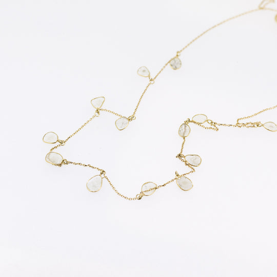 18ct Gold Sliced Diamond Necklace
