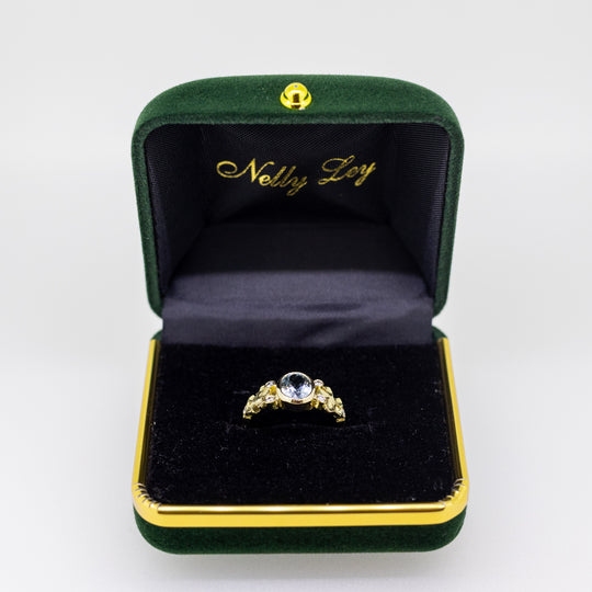 18ct Gold Aquamarine & Diamond Ring