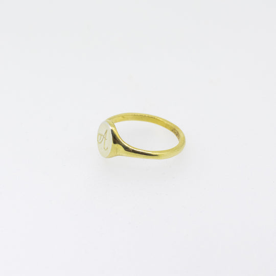 9ct Gold Hand-Engraved Oval Signet Ring
