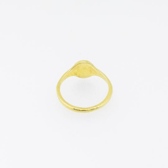 9ct Gold Hand-Engraved Oval Signet Ring