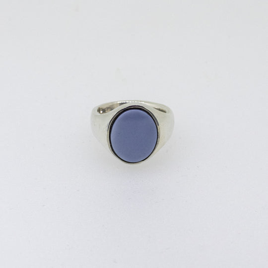 Sterling silver Hand-Engraved Oval Signet Ring