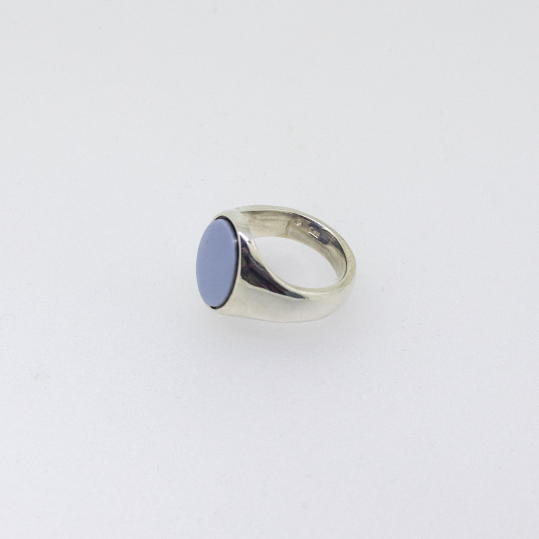 Sterling silver Hand-Engraved Oval Signet Ring