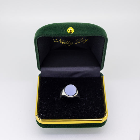 Sterling silver Hand-Engraved Oval Signet Ring