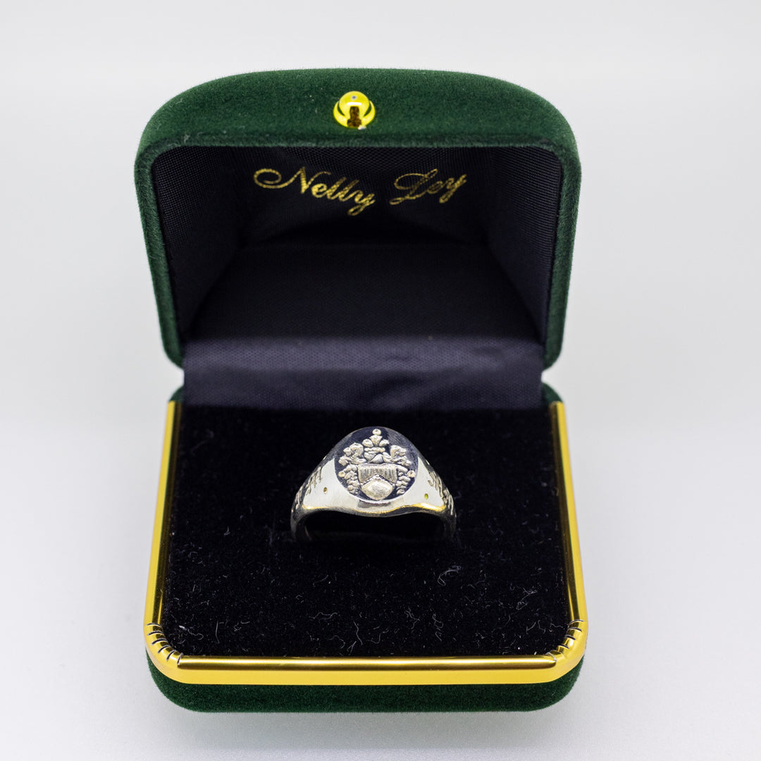 Sterling Silver Family Crest Signet Ring
