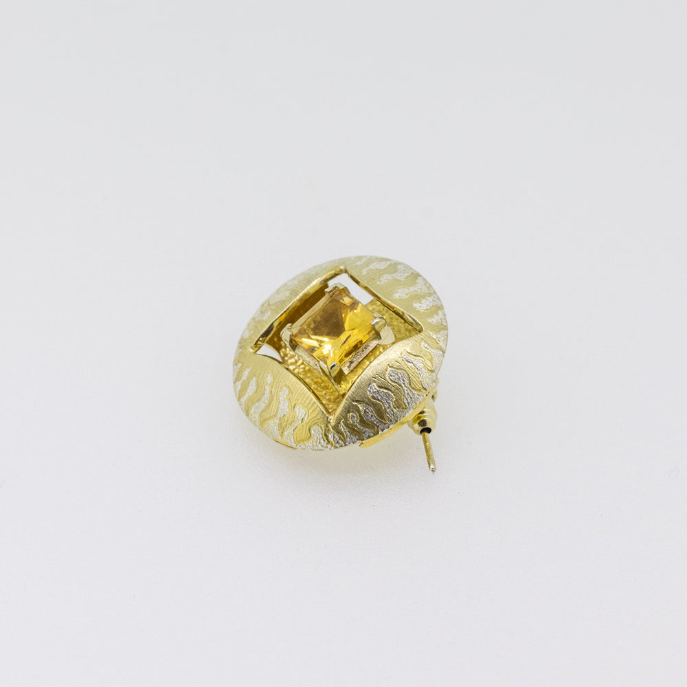 Sterling Silver Gold-Plated Citrine Brooch