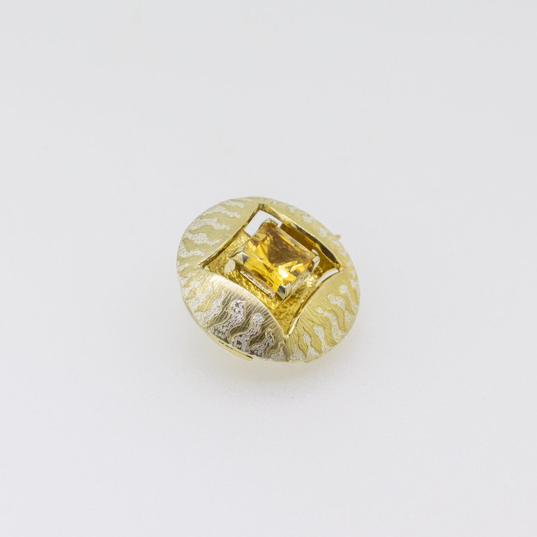 Sterling Silver Gold-Plated Citrine Brooch