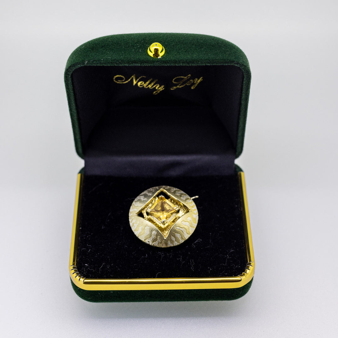 Sterling Silver Gold-Plated Citrine Brooch