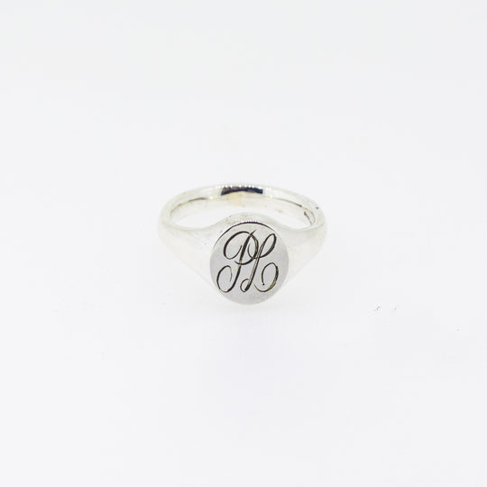 Sterling Silver Oval Signet Ring