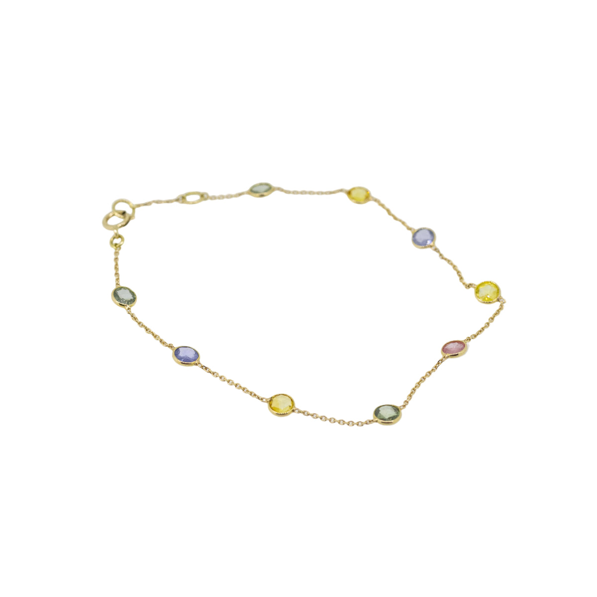 18ct Gold Multi-Coloured Sapphire Bracelet