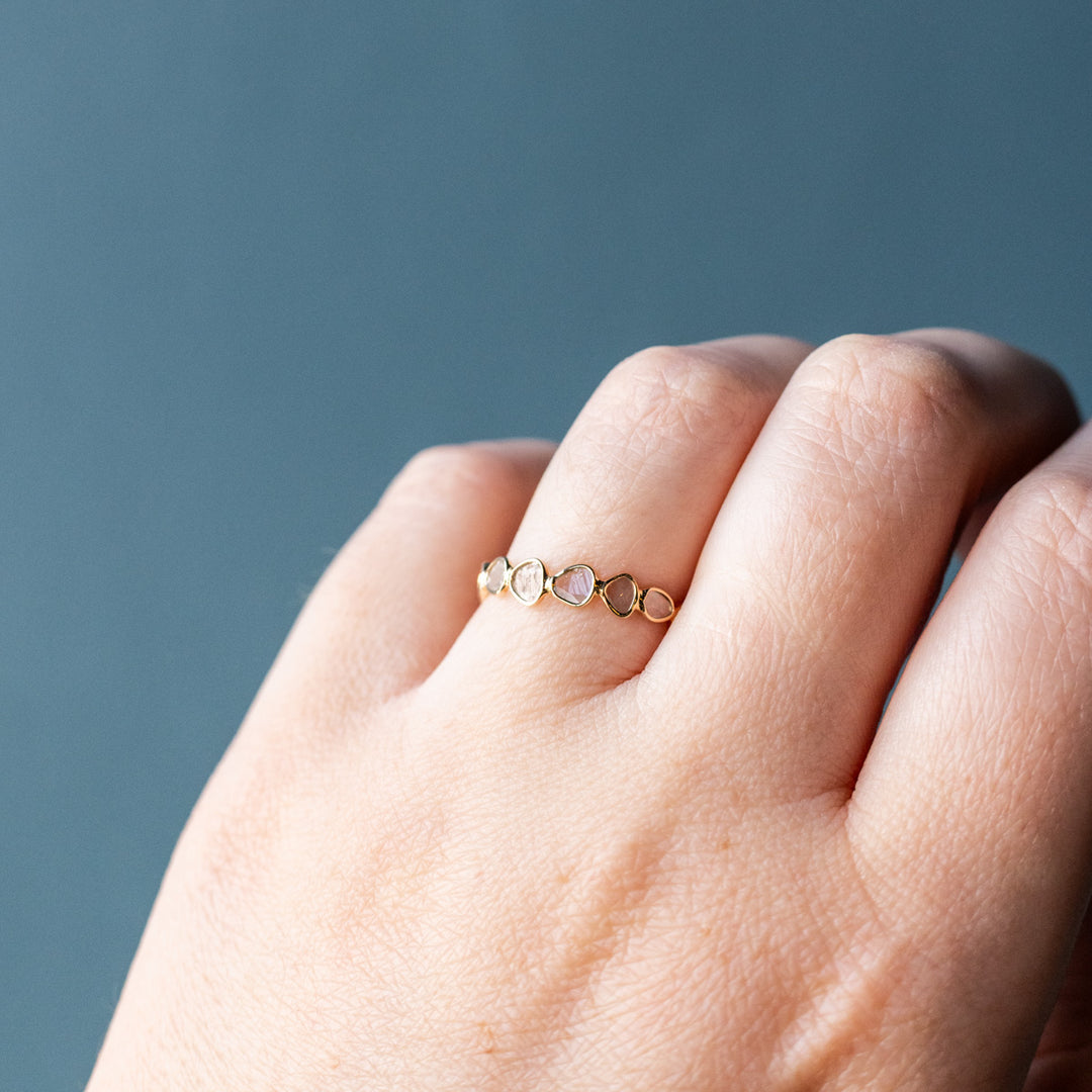 9ct Gold Sliced Diamond Eternity Ring