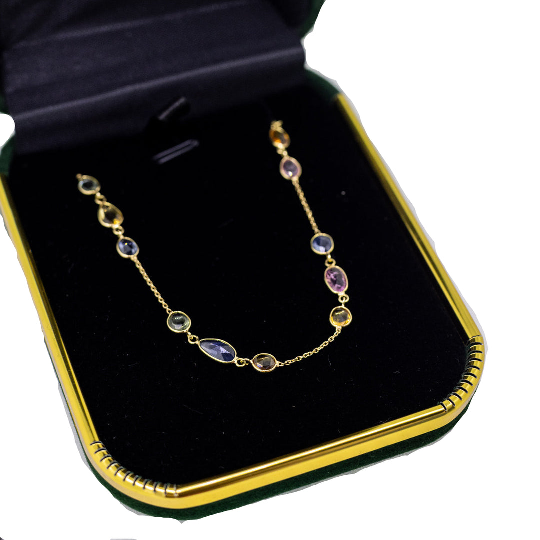 18ct Gold Rainbow-Sapphire Bracelet