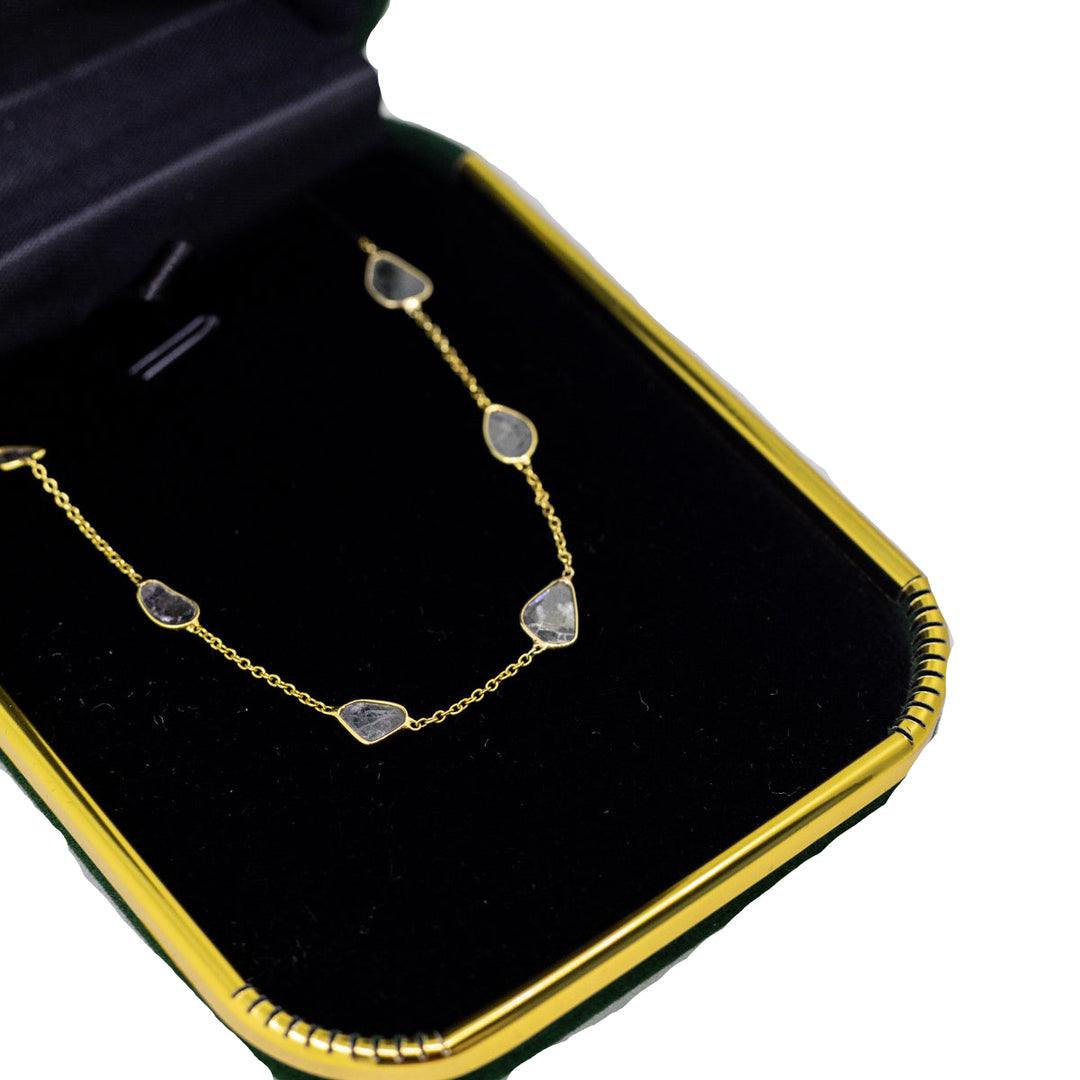 18ct Gold Sliced Diamonds Bracelet