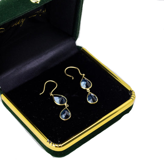 18ct Gold London Blue Topaz Earrings